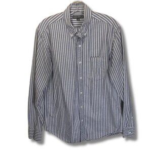 J. Crew M Mercantile Shirt Blue White Striped Button Down Preppy Business City‎